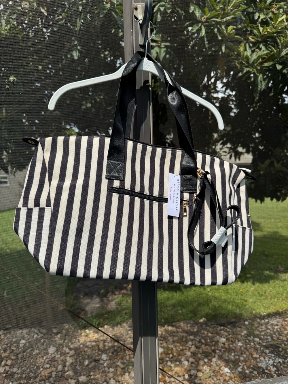 Alice + Olivia x FabFitFun Positano Stripe Duffel Bag